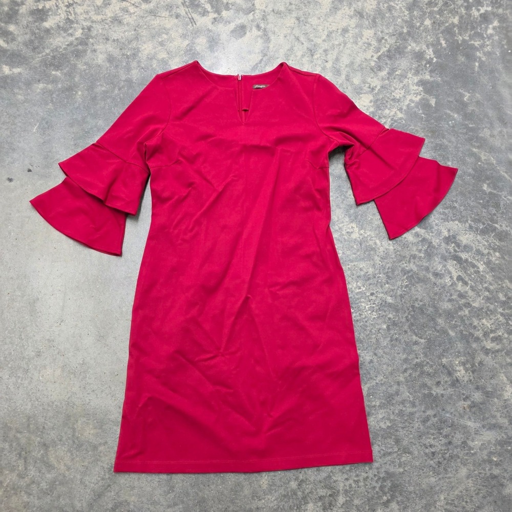J. McLaughlin Red Dress Ruffle Sleeve Women's Size L